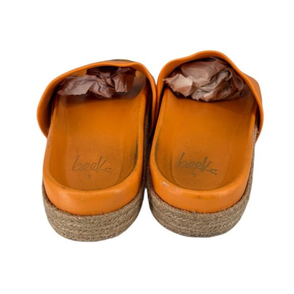 Beek Pelican Jute Slides Orange Leather Size 9 Womens - Picture 10 of 10